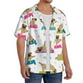 thumbnail image 4 of KLL Yoga Dogs Poses Print Men's Shirt Short Sleeve Button Down Summer Cuba Beach Shirts- 4X-Large, 4 of 7