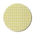 thumbnail image 1 of Abstract Mouse Pad for Computers, Basic Simplistic Illustration of Repeating Geometric Shapes, Round Non-Slip Thick Rubber Modern Gaming Mousepad, 8" Round, Yellow Eggshell, by Ambesonne, 1 of 2