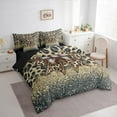 thumbnail image 3 of Manfei Rustic Leopard Hide 7pcs Bedding Comforter Set,Cheetah Print Bow Tie Queen Bedding Sets,Wildlife Animal Queen Sheet Sets For Teens,Microfiber Bedroom Decor Reversible, 3 of 8