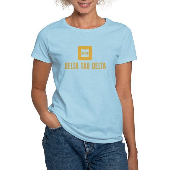 CafePress - Delta Tau Delta Gold Stacked Signature T Shirt - Women's Classic T-Shirt