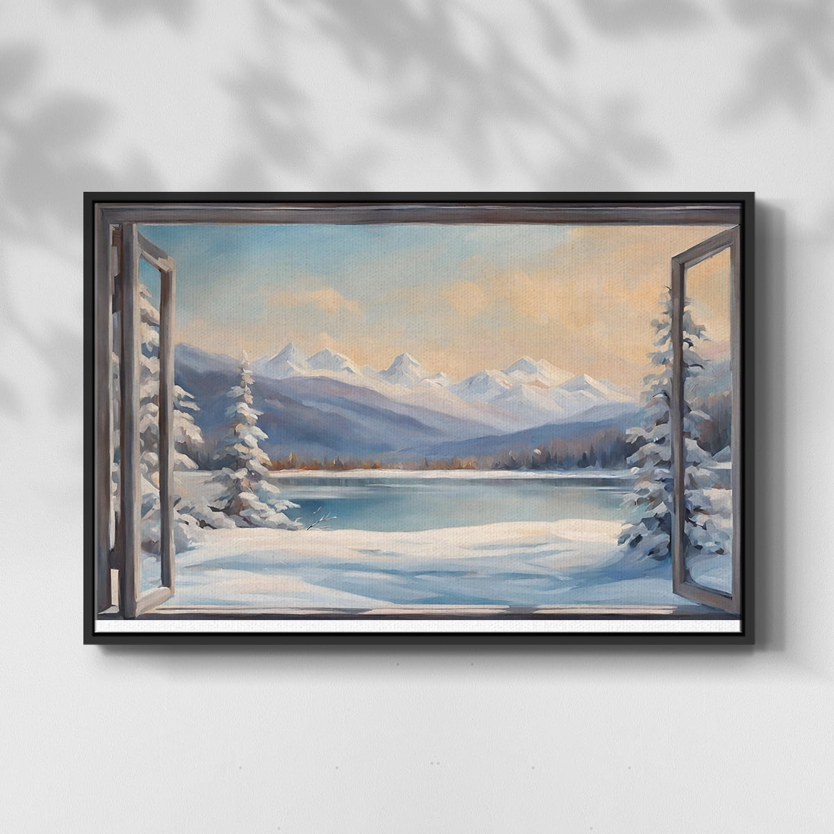 Vintage Landscape-CCXV By Wexford Home Framed in Black Wood Gallery Wrapped Canvas 17 in. x 25 in.
