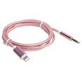 thumbnail image 4 of Cable auxiliar para automóvil para IOS 12 Audio AUX de 3,5 mm para adaptador de interfaz IOS Cable trenzado de nailon Rosa, 4 of 5