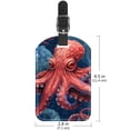 thumbnail image 6 of Square 2Pack PU Leather Octopus Cruise Luggage Tag with Privacy Cover and Name ID Tag for Travel Handbags Backpacks Luggage Tags, 6 of 6