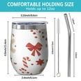 thumbnail image 5 of 12oz Stemless Wine Tumblers Red Christmas Gingerbread Man Pattern Vacuum Insulated Stainless Steel Travel Tumbler Cups Mug with Lid and Straw for Champaign,Cocktail,Beer with Cleaning Brush, 5 of 5