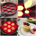 thumbnail image 3 of Wellbom 2Pc Silicone Pancake Mold, Reversible Cake Mold, Non Stick Egg Rings, Reusable Pancake Ring, Red, 3 of 5