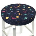 thumbnail image 3 of KLL Space Dinosaur Round Bar Chair Cushion Cover 13 inch ,Bar Stool Protector with Elastic, Soft Washable, 3 of 6