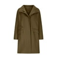 thumbnail image 3 of DYTTDG Women's Long Coat Fashion Classic Solid Color Front Open Zipper Casual Wool Coat Winter Warm Jacket Great Gifts for Less, 3 of 5