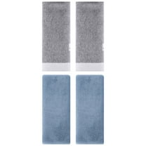 Unique Bargains 4 Pcs Soft Hand Towel Set Light Steel Blue/Grey 13" x 30"/13" x 29"