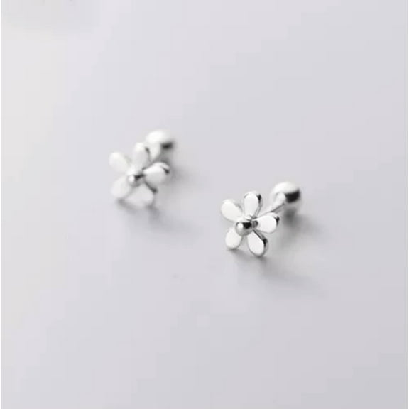 EOEMY 925 Sterling Silver Helix Ball Screw Back Stud Earrings Jewelry A1297-S