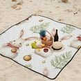 thumbnail image 5 of Rabbits Oranges Leaves Beach Blanket Outdoor Picnic Blanket 78"x 78" Waterproof Foldable for Beach Camping Travel Hiking Grass Lawn Park, 5 of 5