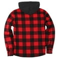 thumbnail image 7 of Nmnitkp Jackets for Men Plaid Print Men's Flannel Shirt Jacket Fleece Sherpa Lined Plaid Jackets Coat Full Zip Up Hoodie Winter Outwear & Warm and Wear-Resistant Hoodies for Men, 7 of 7