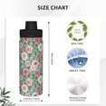 thumbnail image 3 of Fotbe Rose Flowers Pattern 18 Oz Sports Insulated Kettle Vacuum Cup Stainless Steel Travel Mug Cup Thermal Flask,Insulated Kettle for Cycling Gym Basketball Outdoor, 3 of 7