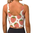 thumbnail image 4 of Goofa Hand Drawn Strawberry Printed Sports Bras for Women, High Impact Running Bra Workout Crop Tank Tops Longline Sports Bra Push up-Medium, 4 of 9