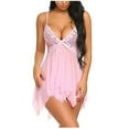 thumbnail image 2 of Relanfenk Women Underwear Flower Lace Underwear V Neck Sleepwear Strap Chemise, 2 of 7