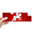 thumbnail image 1 of Red White Angel Happy Valentine's Day Rectangle Bumper Sticker Notebook Window Decal, 1 of 1