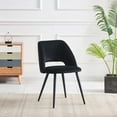 thumbnail image 5 of KEIVVAKN Kitchen Dining Chairs Set of 6 Black Upholstered Modern Chairs for Dining Room Metal Legs, 5 of 10