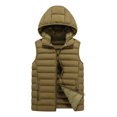 thumbnail image 2 of Puffer Vest Men Winter Detachable Hooded Casual Warm Full Zipper Sleeveless Padded Jackets Outerwear for Outdoor Daily Wear, 2 of 8