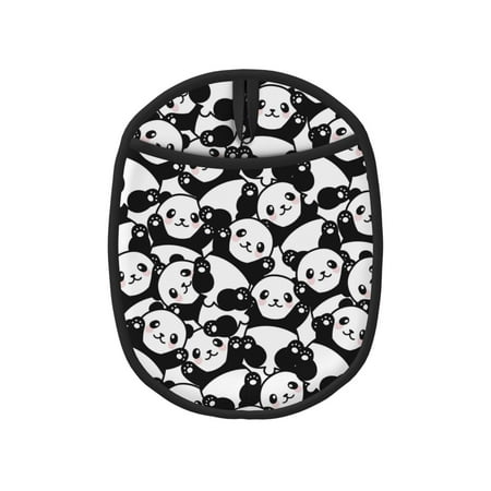 

Pofeuu Seamless Pattern Cute Panda Print Silicone Pot Mat Mitten With Hanging Loop Heat Resistant Oven Mitts Non-Slip Bbq Baking Smoking Potholders