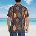 thumbnail image 4 of Pofeuu Autumn Leaves Print Hawaiian Shirt for Men Sleeves Casual Button Down Summer Beach Dress Shirts T-Shirts,Large, 4 of 7