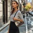 thumbnail image 3 of Kuiaobaty Wolf Print Underarm Sling Bag for Women Large Capacity Leather Hobo Purse Tote Bag with Zipper Closure Casual Sturdy Shoulder Handbag for Travel & Work Brown, 3 of 7
