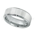 thumbnail image 2 of 8mm Mens Tungsten Ring - Polished Finish Beveled Edge Comfort Fit Tungsten Carbide Wedding Band - Tungsten Anniversary Ring, 2 of 2