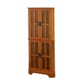 thumbnail image 6 of Coreosis 4-shelf Corner Curio Cabinet Golden Brown, 6 of 10