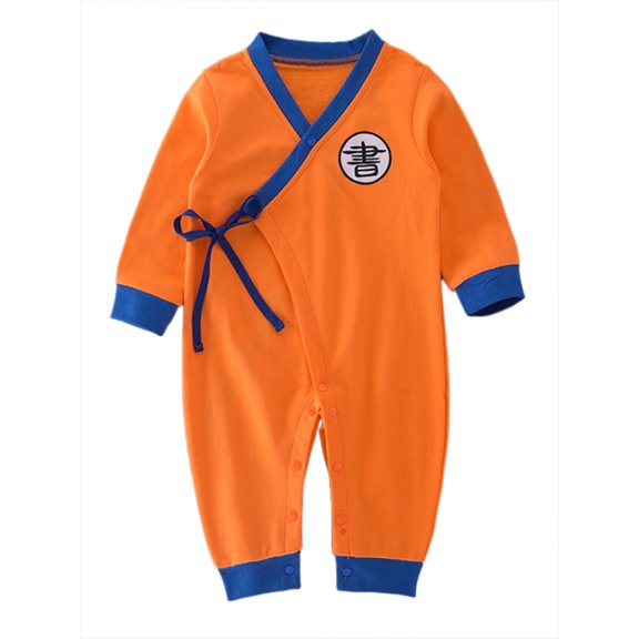 StylesILove Baby Toddler Boys Traditional Chinese Inspired Long Sleeves Rompers (90/12-18 Months, Calligraphy)