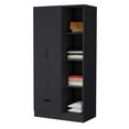 thumbnail image 6 of Newboti Furniture Cimarron 2-Door Armoire with Open Compartment Black 23870, 6 of 7