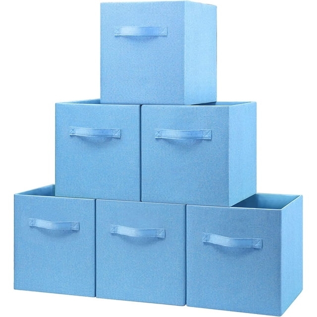 Thicker Fabric Storage Cubes 6 Pack, 11 Inch Cube Storage Bins for