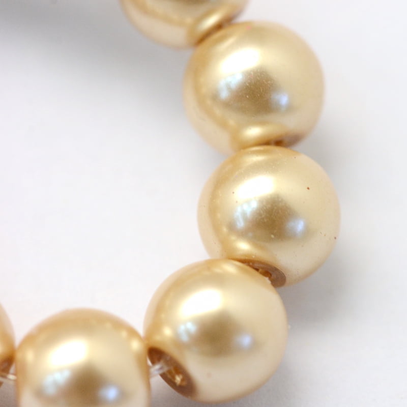 20Strand Baking Painted Pearlized Glass Pearl Round Bead Strands 6~7mm Hole: 1mm