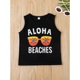 thumbnail image 4 of WIBACKER Baby Boys Summer Outfits Toddler Kid Casual Beach Sunglasses Print Vest Shorts Clothes, 4 of 10
