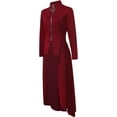 thumbnail image 5 of Women Long Dovetail Gothic Trench Coat Front Zipper Up Tailcoat Jacket, 5 of 6