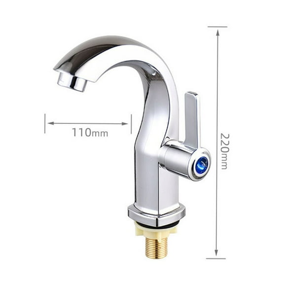 Abs Bathroom Basin Faucet Water Purifier Single Lever Hole Tap Single Cold Silver Moon Shaped Bathroom Faucets