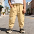 thumbnail image 2 of Gyexs Toddler Boys Jogger Pants Uniform Pants with Pockets Elastic Waist Casual Pants for Kids, 2 of 8