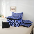 thumbnail image 6 of Homewish Zebra Print 7pcs Bedding Comforter Set For Boys Girls,Kawaii Blue Bow Queen Bedding Sets Super Cozy,Abstract Geometric Queen Sheet Sets,Luxury Bedroom Decor,Reversible, 6 of 8