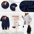 thumbnail image 4 of SUNBS V‑Neck Button Sweatshirts Cardigan for Women Fall Jacket Oversized Casual Clothes with Pockets, 4 of 9