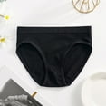 thumbnail image 2 of Seductiva Women's Cotton Underwear Women Mid Waist Solid Color Ribbed Cotton File Breathable Seamless Briefs Panties Soft Briefs, 2 of 3
