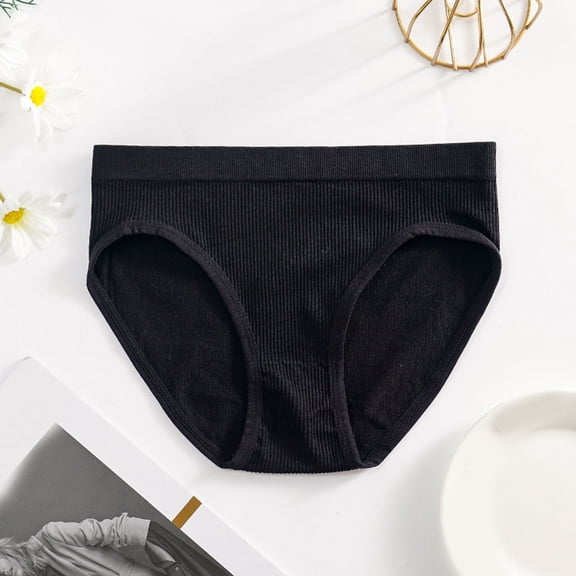 Liuchenyi Womens Underwear Under $5 Womens Ribbed Breathable Briefs with Simple Classic Design for All Day Comfort
