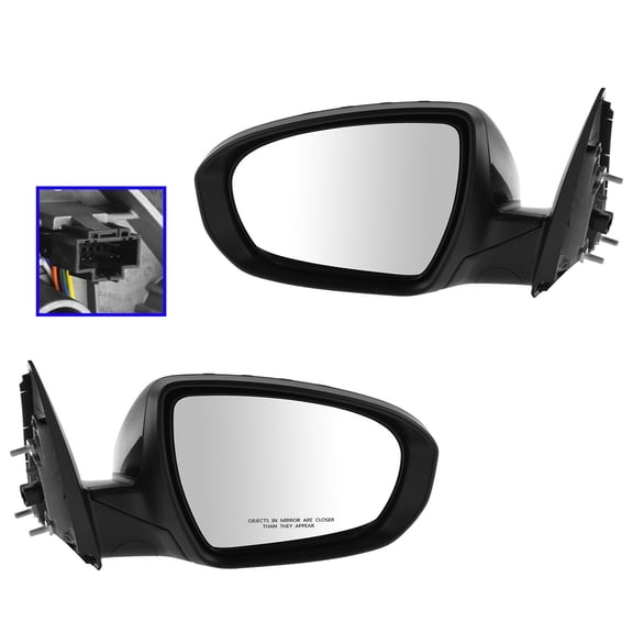 TRQ Mirror Side View Power Heat Turn Signal LH RH Set for 14 Kia Optima/Hybrid MRA04617