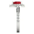thumbnail image 3 of 2.03 ct Heart Cut Simulated Ruby with Simulated Diamond Halo Accents 18K White Gold Womens Engagement Ring, 3 of 5