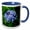 Blue/White, variant on 3drose, Plumbago Plant., 11oz Two-tone Red Mug