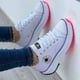 thumbnail image 2 of Speedy 2023Classic White Canvas Shoes Women Sneakers Solid Lace-Up Casual Platform Shoes for Women, 2 of 4