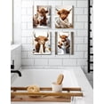 thumbnail image 4 of Drsoum Funny Highland Cow Bathroom Wall Art Rustic Cute Bathroom Canvas Prints for Bathroom Restroom Decor 8x10in4pcs Natural Framed, 4 of 5