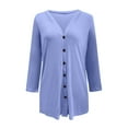 thumbnail image 4 of Siilsaa Women's Open Front Lightweight Cardigan Long Sleeve Button Down Loose Outwear Light Purple,L, 4 of 5