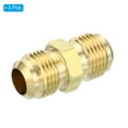 thumbnail image 3 of Uxcell 3/8 SAE Male x 3/8 SAE Male Brass Flare Union Connector, 3 Pcs Gas Adapter Brass Tube Coupler Pipe Fitting, 3 of 6