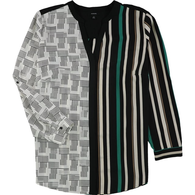 Alfani Blusa con botones para mujer, multicolor, 3X
