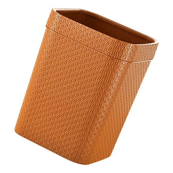 MLINS Orange Plastic Trash Can for Home Use Waste Container with Fine Craftsmanship 12.5 Inches