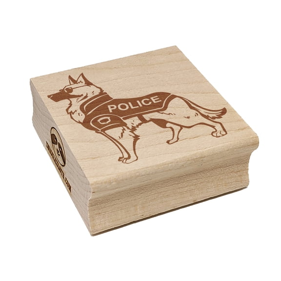 German Shepherd K-9 Police Dog Square Rubber Stamp Stamping Scrapbooking Crafting - Medium 1.75in