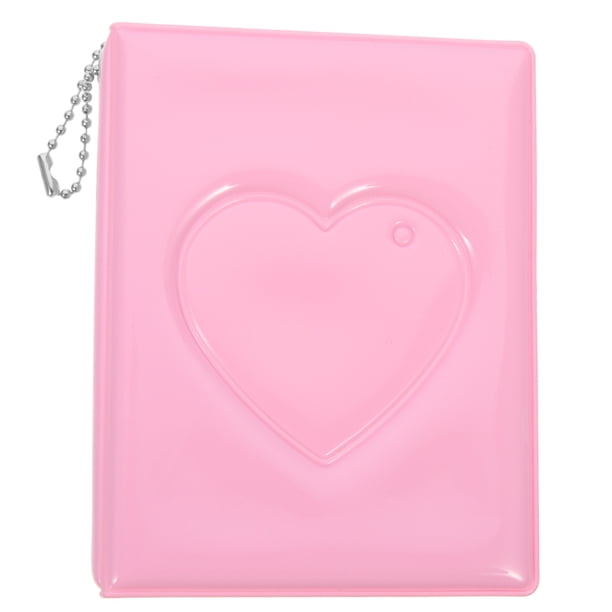 Álbum de fotos pequeño con forma de corazón, soporte para tarjetas de fotos de 3 pulgadas para mujeres, niñas y niños.