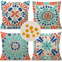 Outdoor Pillows,Outdoor Pillow Covers 18x18 Set of 4 Waterproof Throw Pillow Covers Morden Boho Couch Pillow Covers Decorations for Patio, Garden, Home